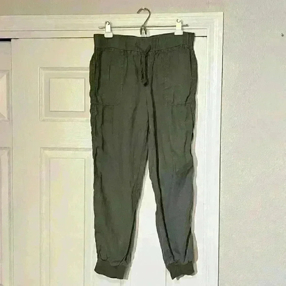 Caslon Linen Wide Leg Pants Womens Size Small Elastic Waist Trouser Drawstring - Picture 1 of 10